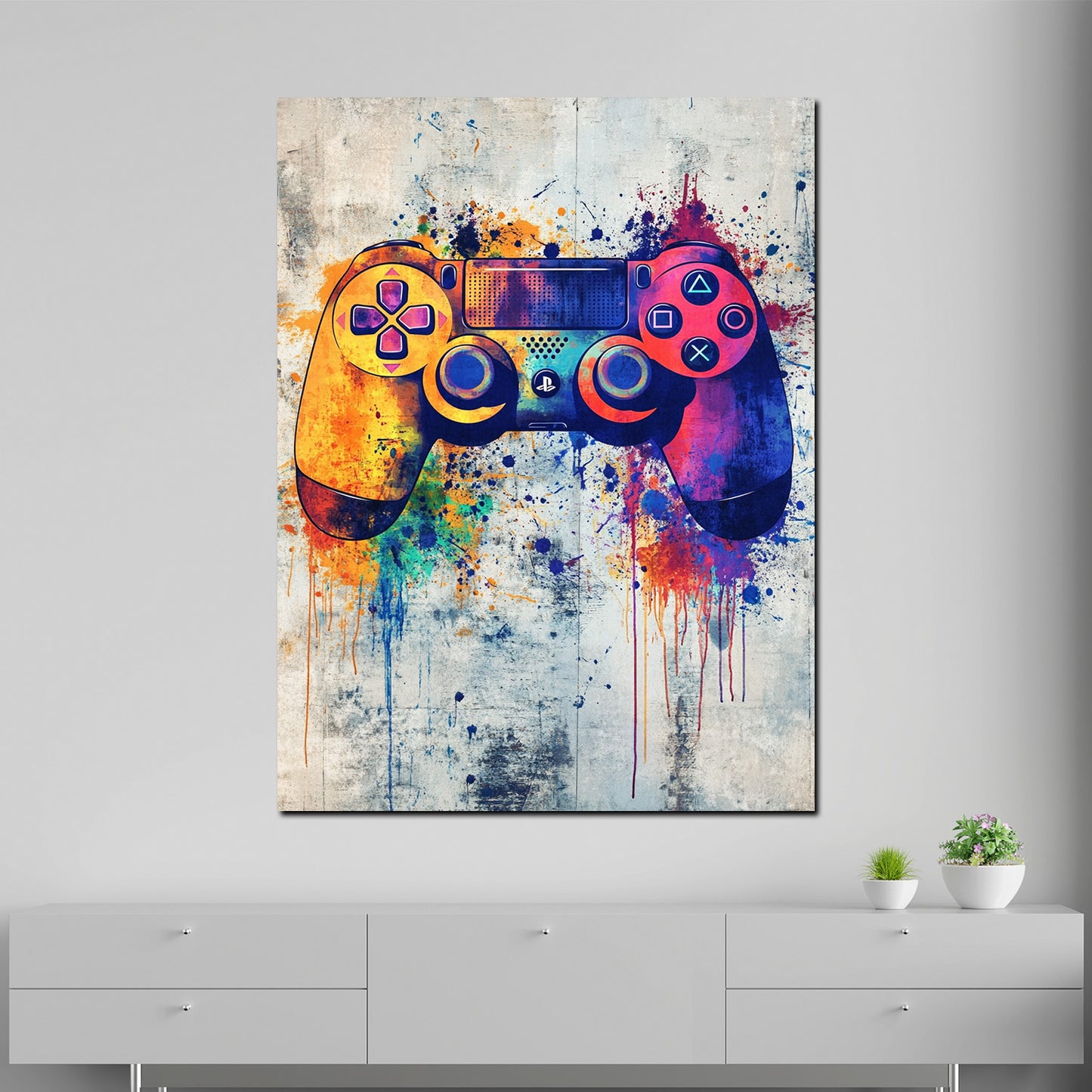 Quadro controller gaming pop art moderno colorato