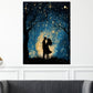 Quadro coppia innamorata notte stelle romanticismo