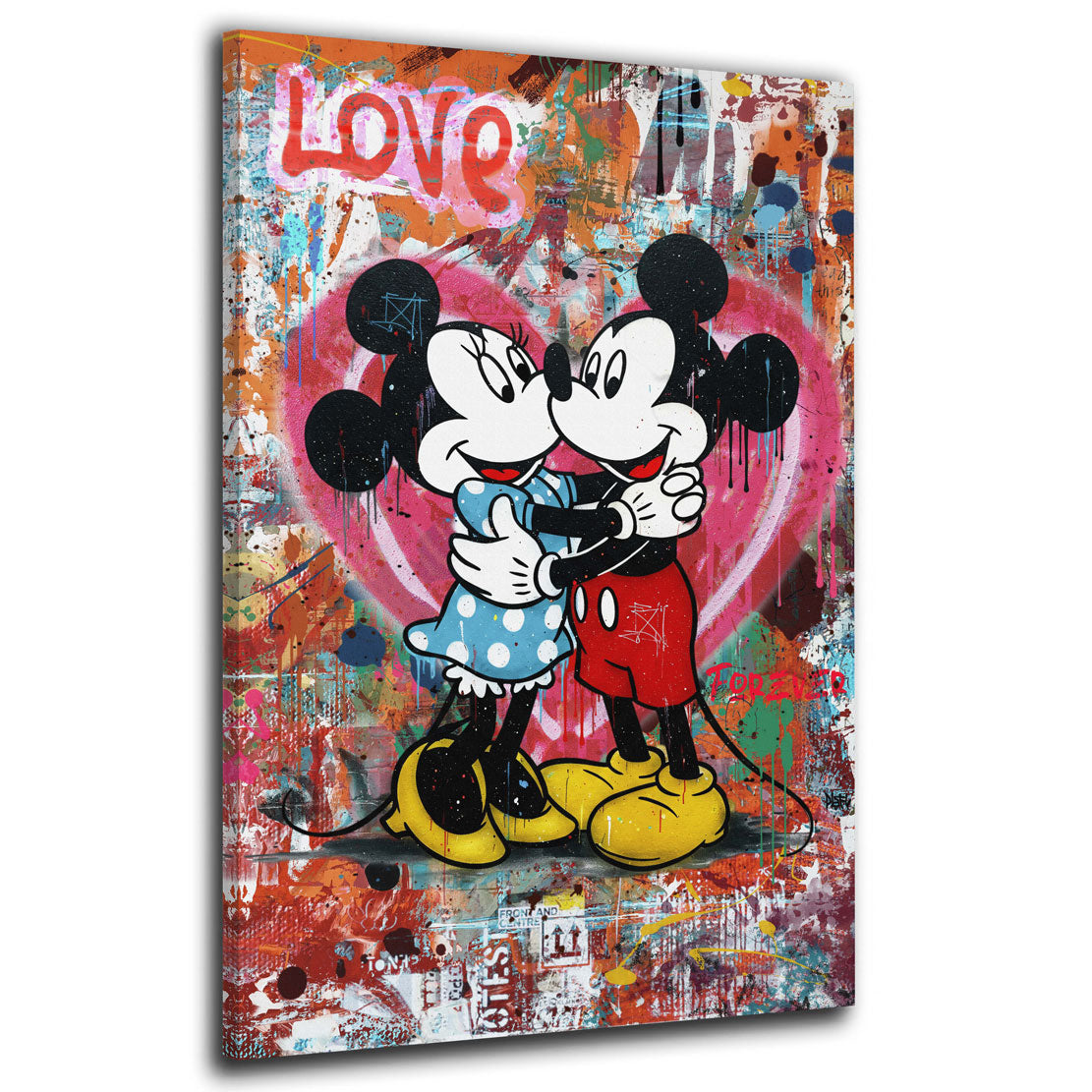 Quadro coppia topolini amore pop art street art colorato moderno