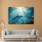 Quadro delfini oceano luce sottomarina natura serenità