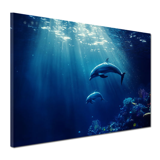 Quadro delfini profondità oceano calma marina