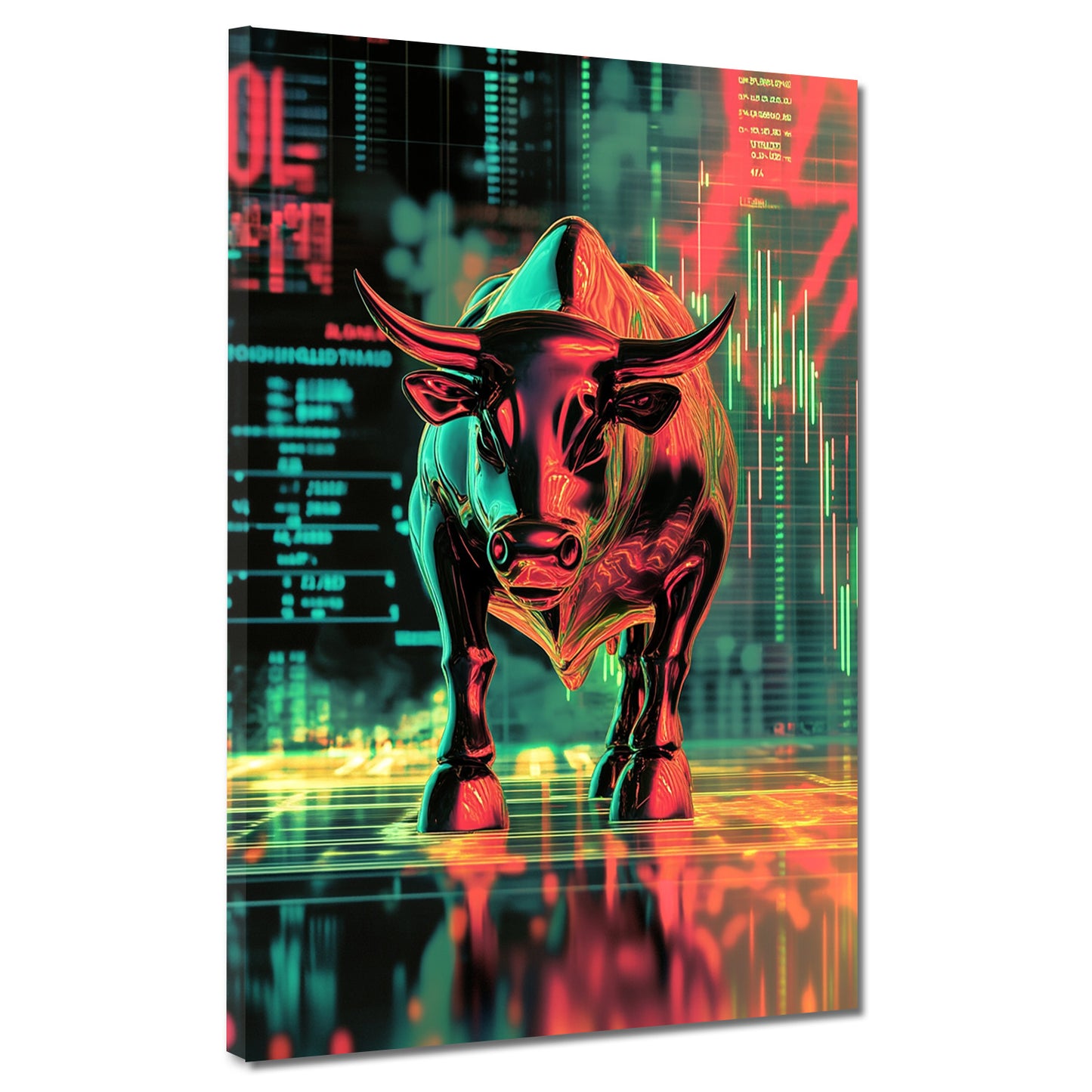 Quadro denaro e successo toro borsa moderno motivazione