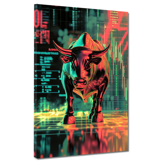 Quadro denaro e successo toro borsa moderno motivazione