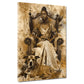 Quadro donna africana con cane stile vintage