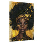 Quadro donna afroamericana oro arte moderna