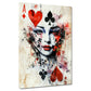 Quadro donna carta da gioco cuori fiori stile pop art moderno