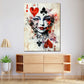 Quadro donna carta da gioco cuori fiori stile pop art moderno