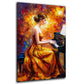 Quadro donna elegante pianoforte musica colorato moderno