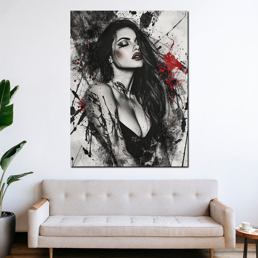 Quadro donna sensuale bianco e nero moderno