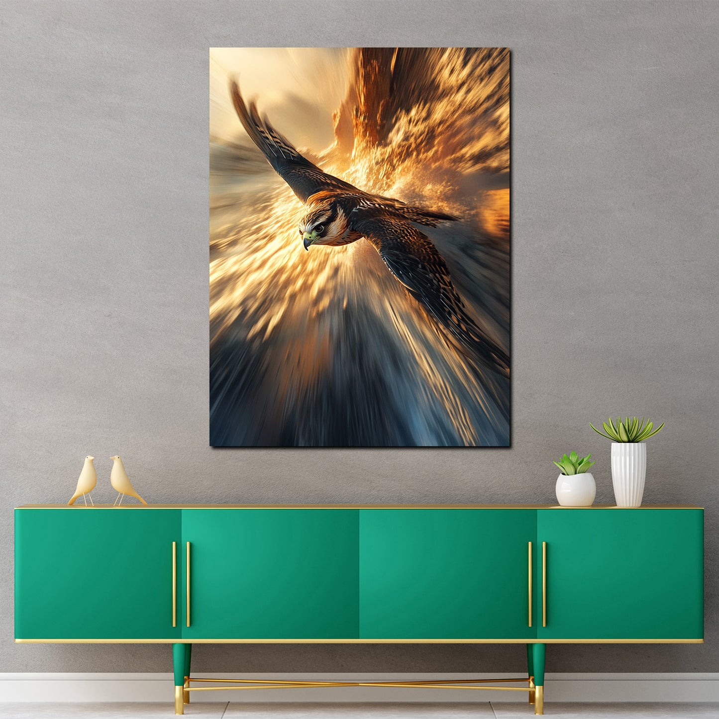 Quadro falco volo velocità potenza dinamica natura