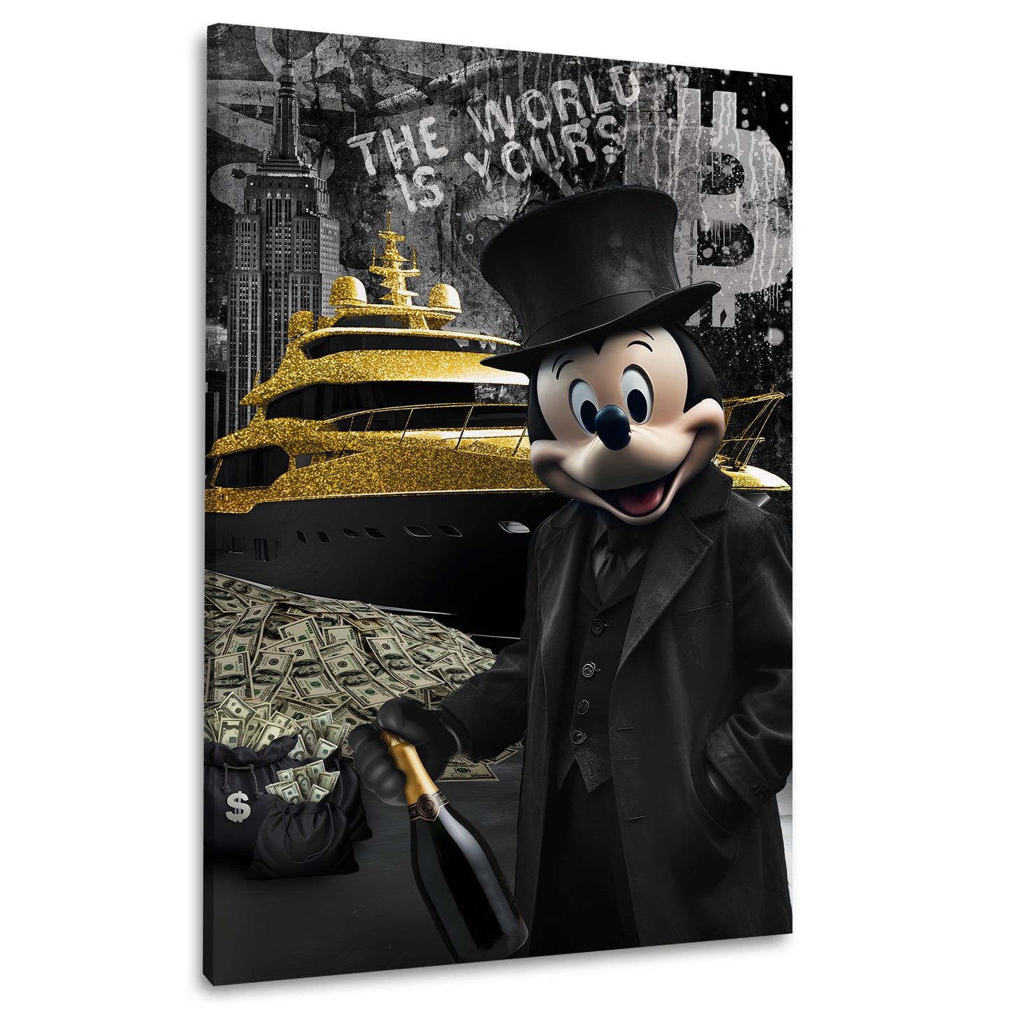 Quadro fumetto topo ricchezza e successo