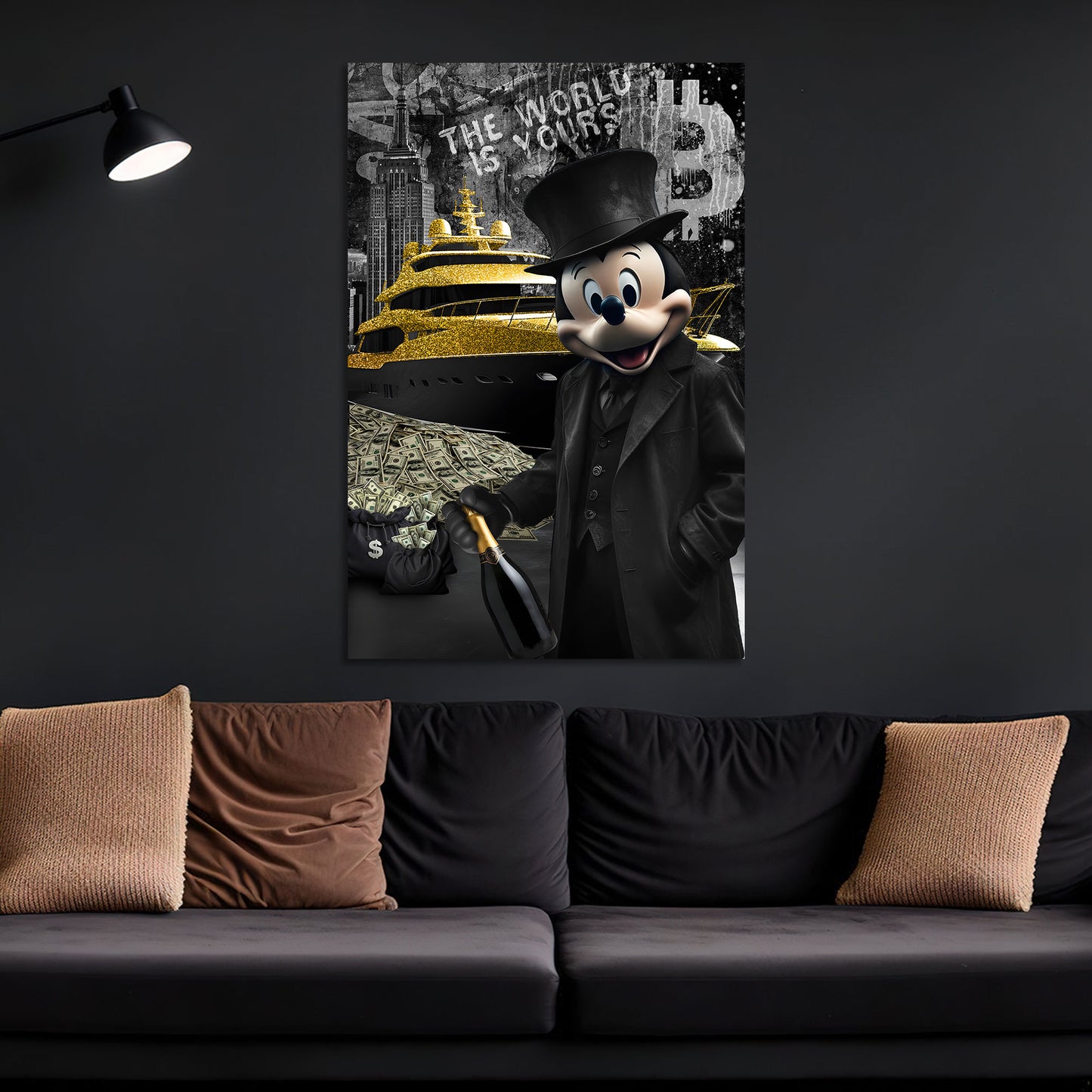 Quadro fumetto topo ricchezza e successo