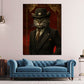 Quadro gatto boss mafioso con cappello abito autorità stile vintage moderno