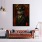 Quadro gatto boss mafioso con cappello abito autorità stile vintage moderno