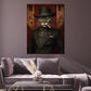 Quadro gatto elegante che fuma con cappello abito stile vintage moderno