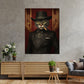 Quadro gatto elegante che fuma con cappello abito stile vintage moderno