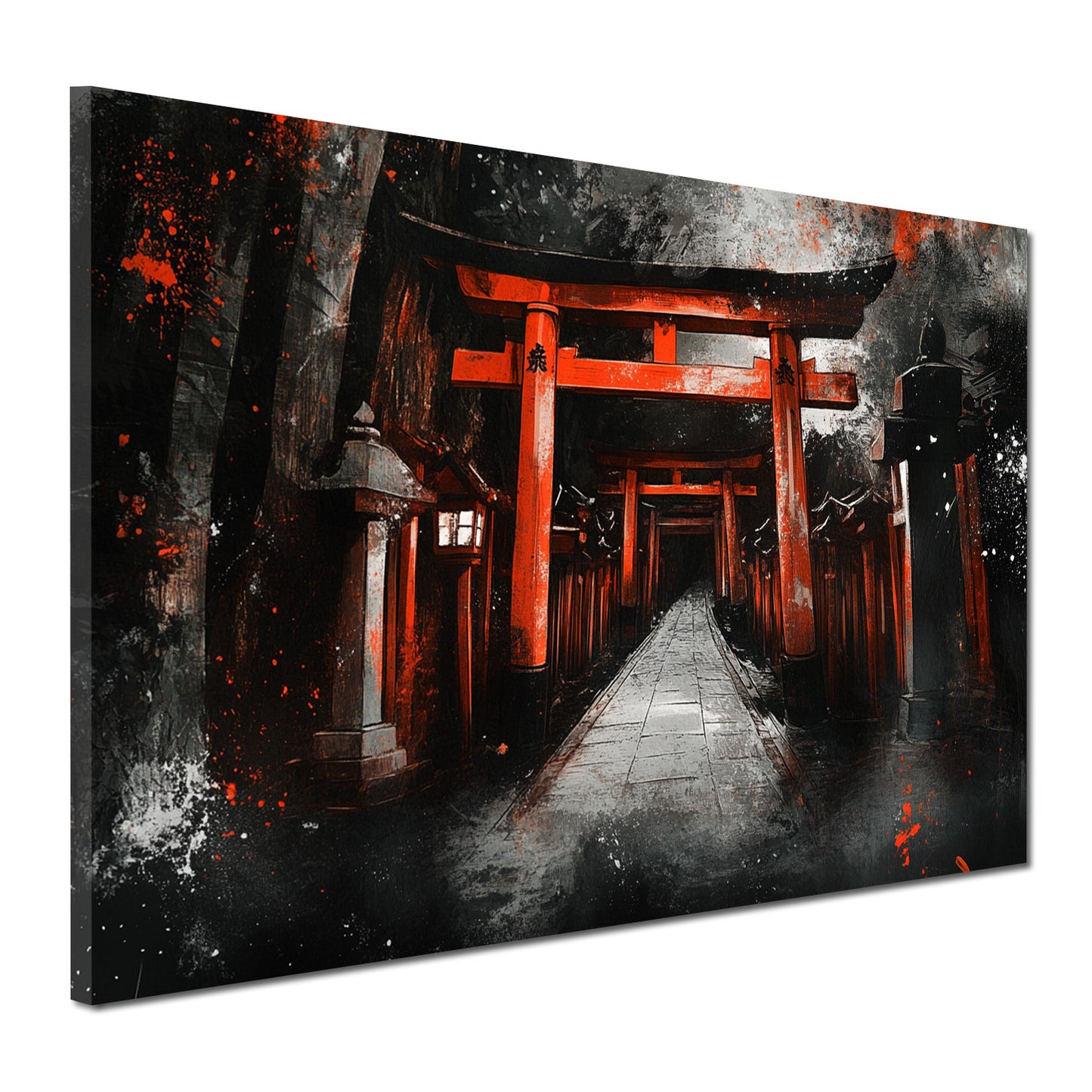 Quadro giappone torii rosso nero mistico
