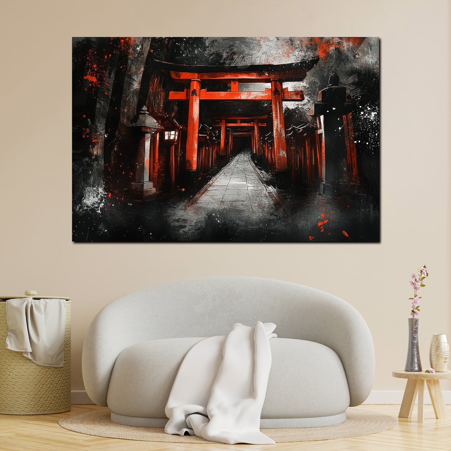 Quadro giappone torii rosso nero mistico