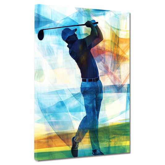 Quadro giocatore di golf silhouette vivace sportivo