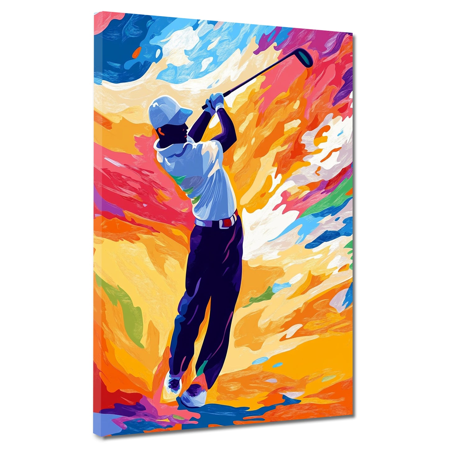 Quadro golfista colorato energico moderno vivace