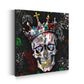 Quadro graffiti teschio corona diamanti ribelle street art moderno