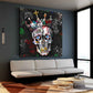 Quadro graffiti teschio corona diamanti ribelle street art moderno