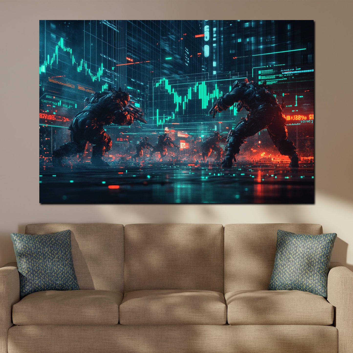 Quadro il futuro guerrieri  borsa trading finanza moderno digitale