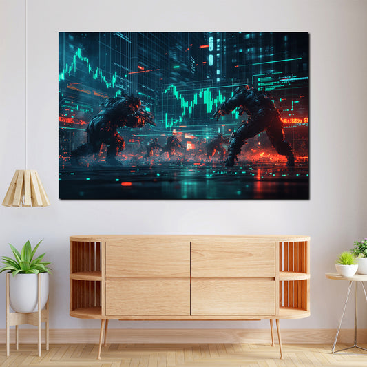 Quadro il futuro guerrieri  borsa trading finanza moderno digitale