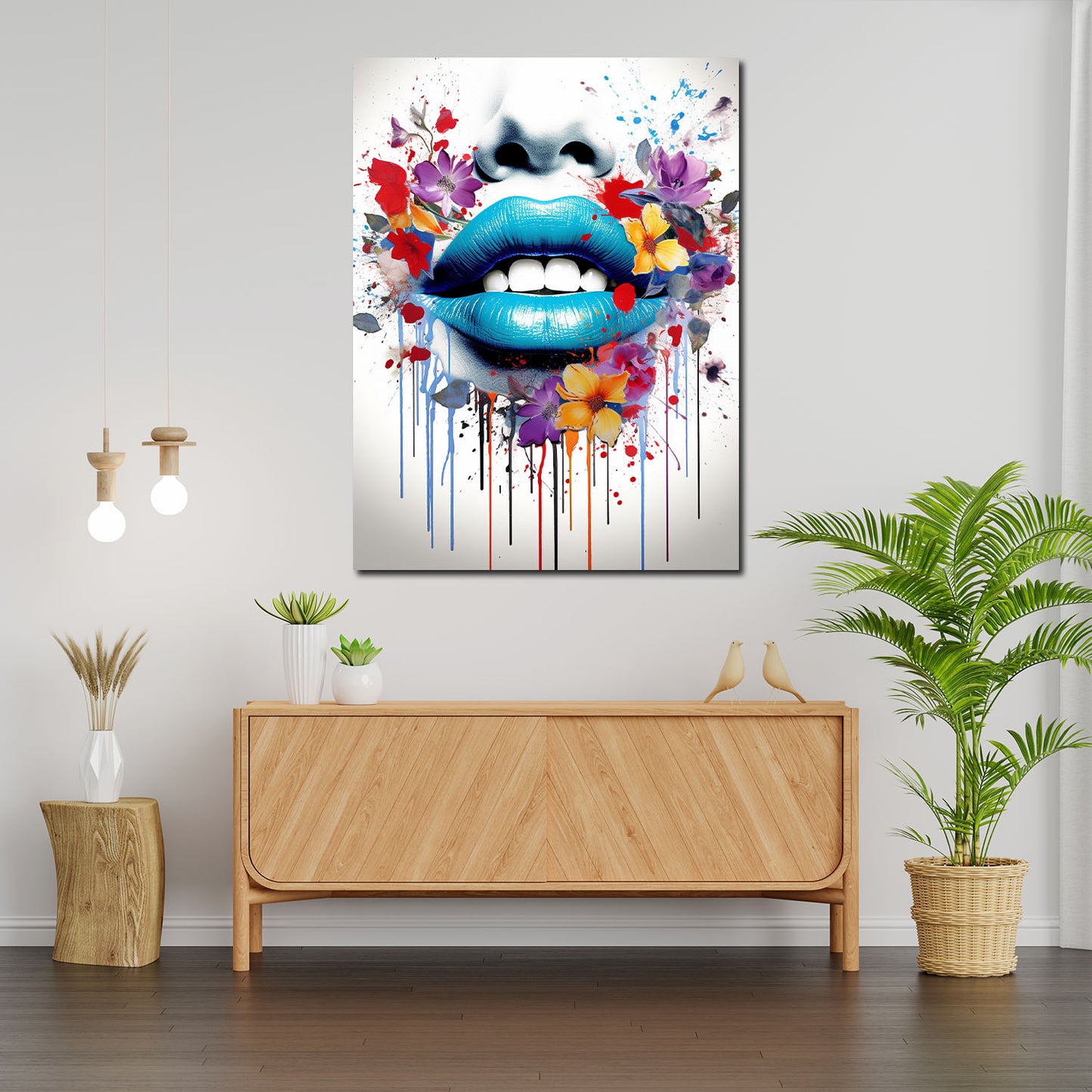 Quadro labbra Abstract Flower Pop Art