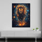 Quadro leone fiammeggiante maestoso moderno mistico