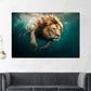 Quadro leone maestoso che nuota avventura forza natura moderno