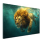 Quadro leone nell'acqua maestoso potere natura selvaggia