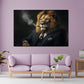 Quadro leone regale elegante con sigaro potere successo motivazione