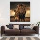 Quadro leoni coppia maestosa natura pioggia savana