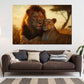 Quadro leoni coppia tramonto savana amore natura