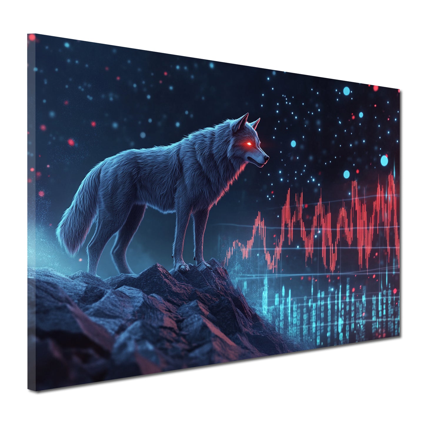 Quadro lupo finanza successo digitale moderno