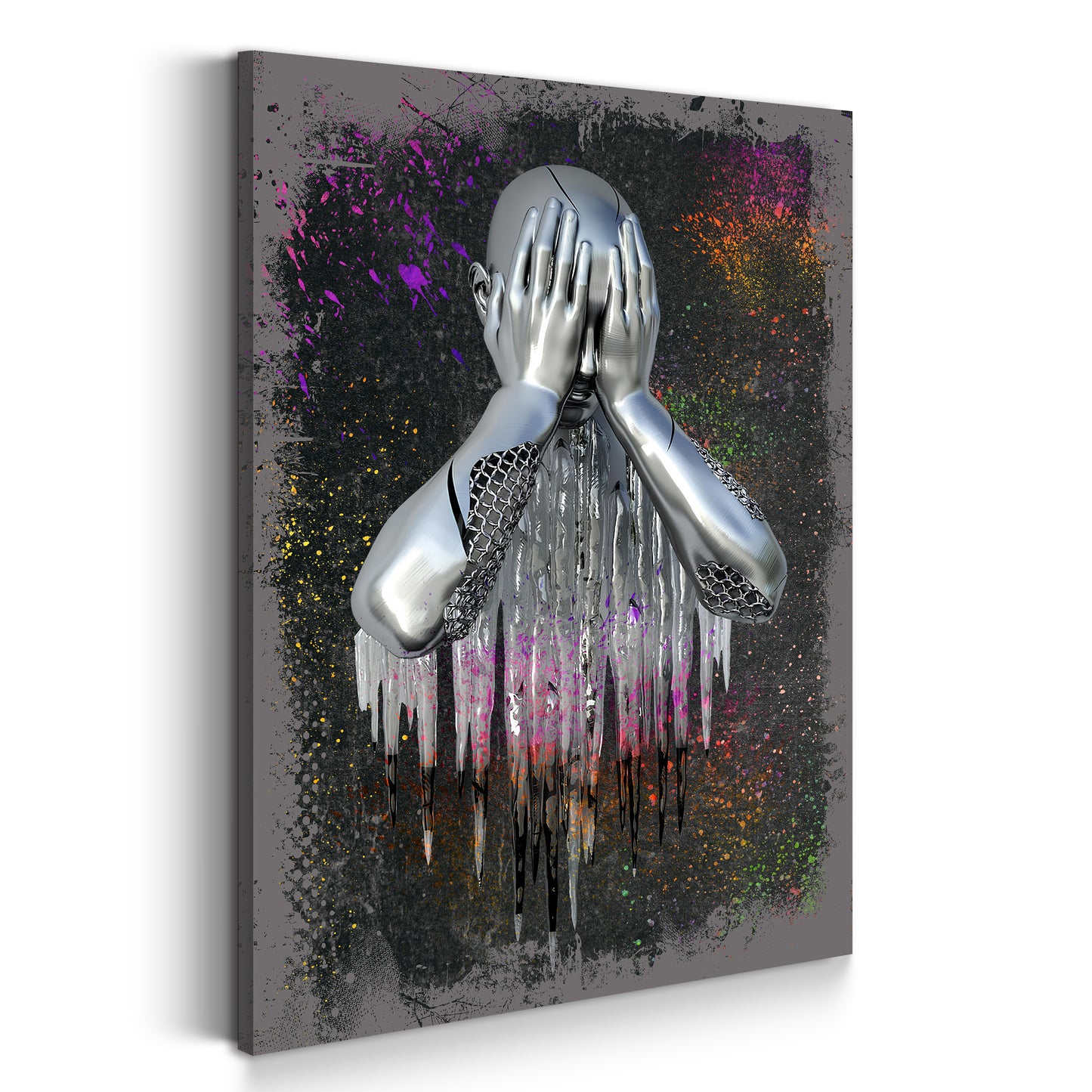 Quadro moderno figura astratta stile metallo pop art style arte moderna