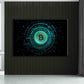 Quadro stampa su tela moderno Bitcoin, Dark Style, Criptovalute, Trading e Borsa