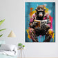 Quadro moderno Gorilla pop art seduto con un giornale