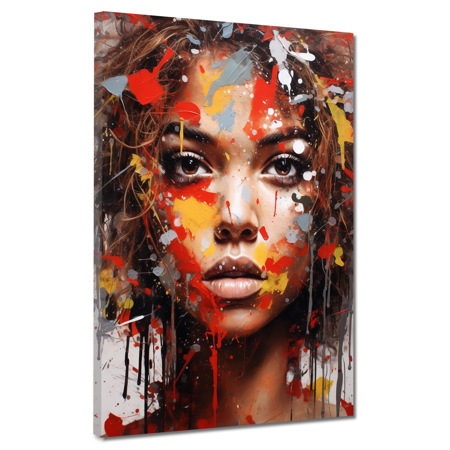 Quadro moderno Pop Art Donna africana colour splash