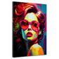 Quadro moderno Pop Art Donna con occhiali da sole rossi
