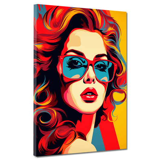 Quadro moderno Pop Art Donna con occhiali da sole