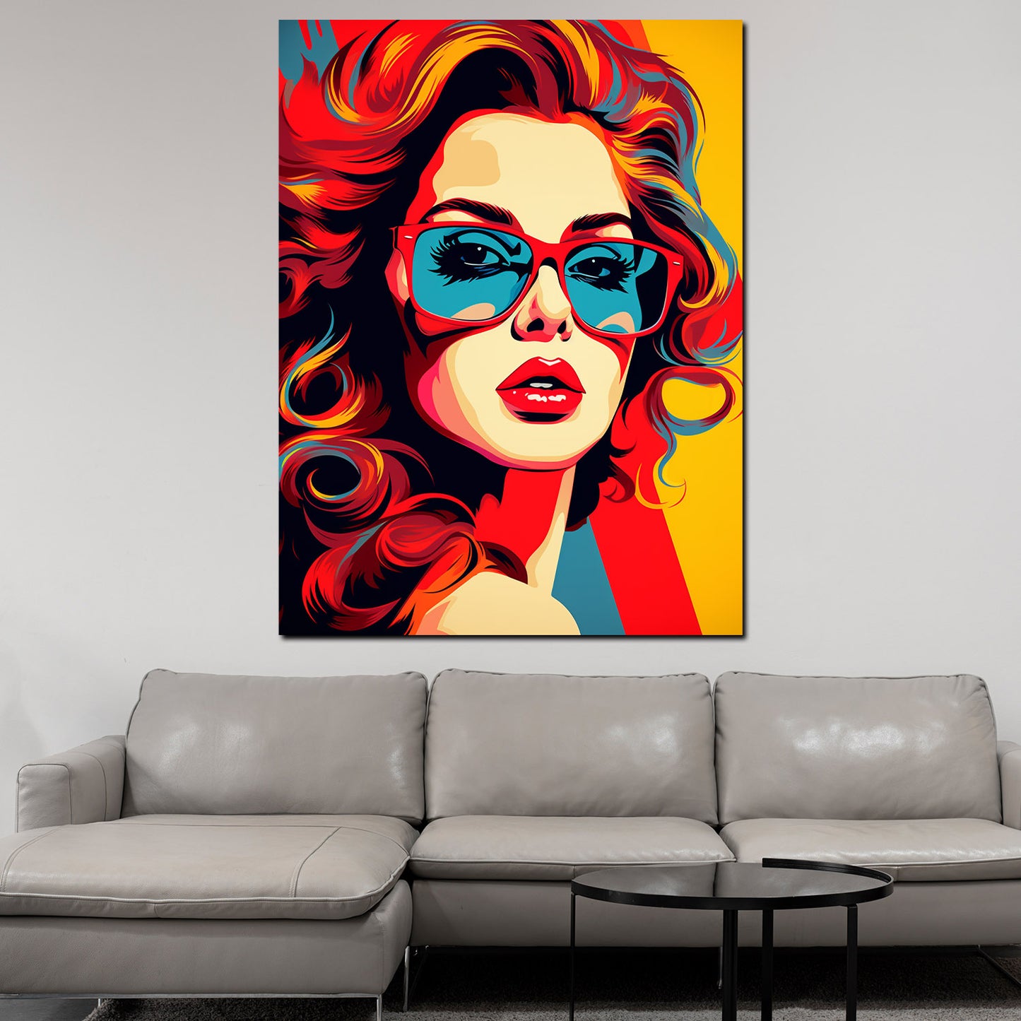 Quadro moderno Pop Art Donna con occhiali da sole
