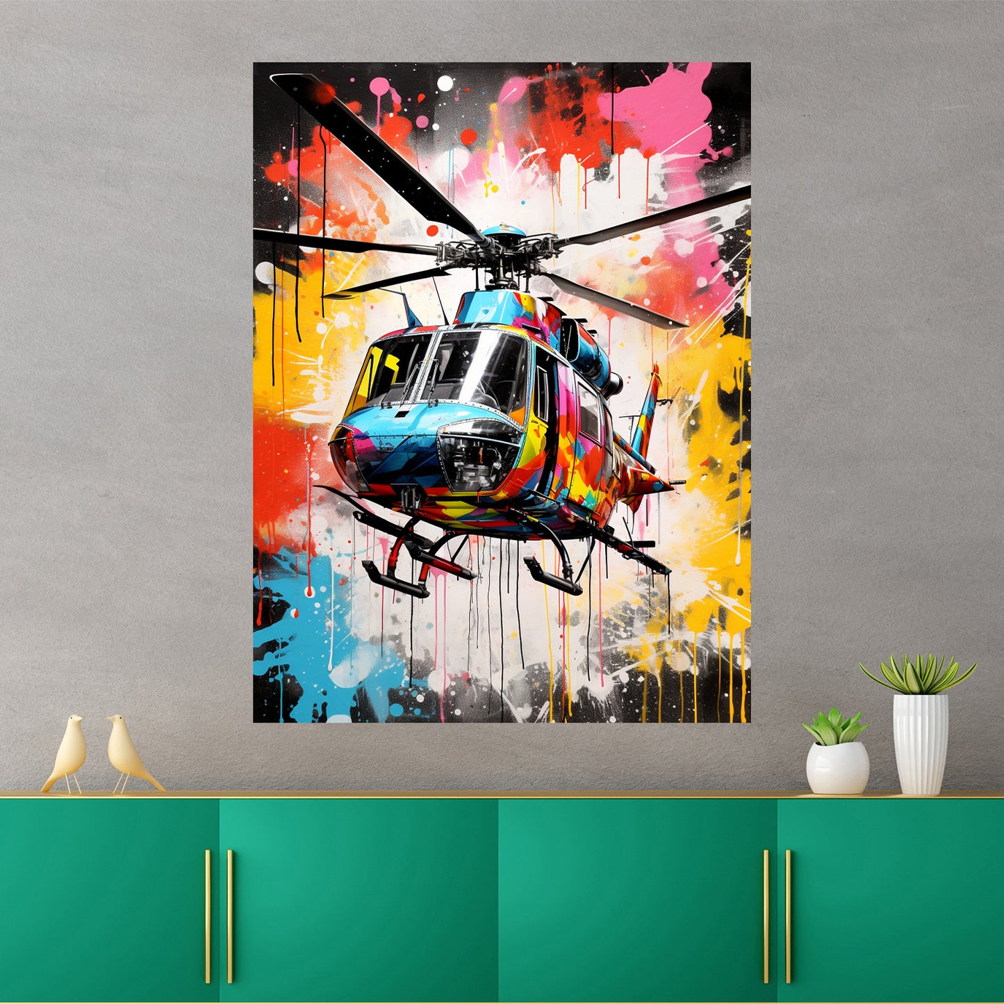 Quadro moderno Pop Art Elicottero