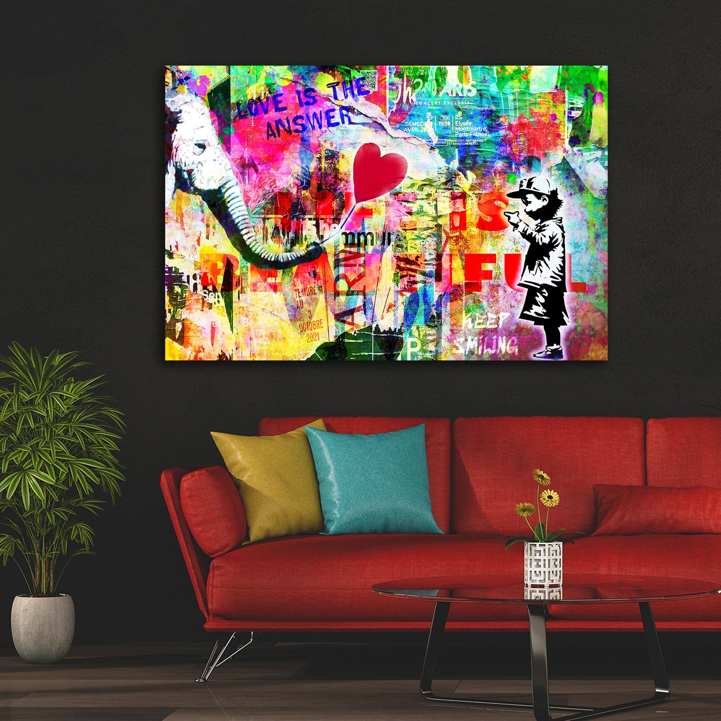 Quadro moderno Street Art Love is the Answer