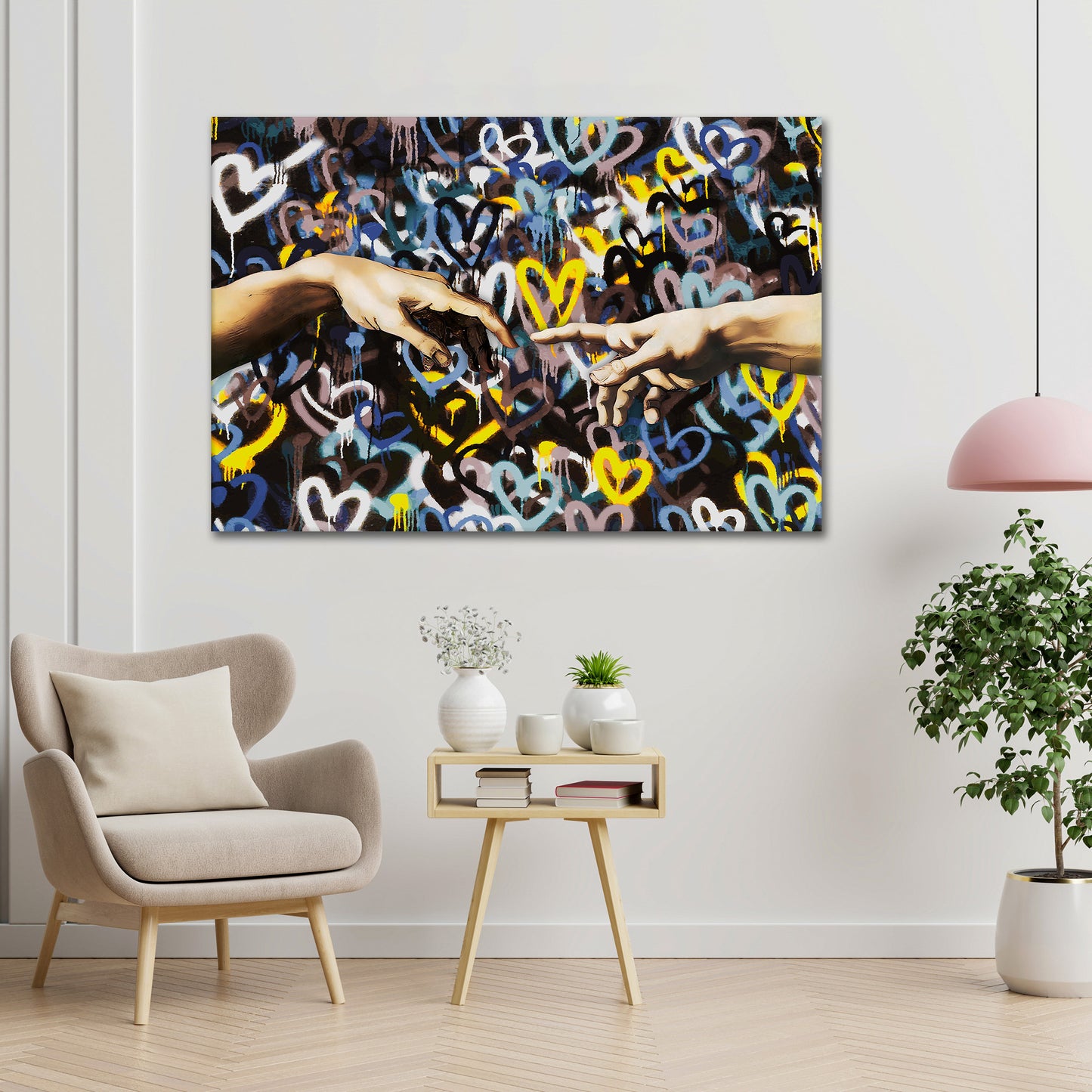 Quadro stampa su tela moderno Touch Pop Art Heart Style