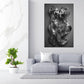 Quadro moderno bacio figure stile metallo silver style
