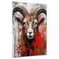 Quadro moderno capra astratta red splash
