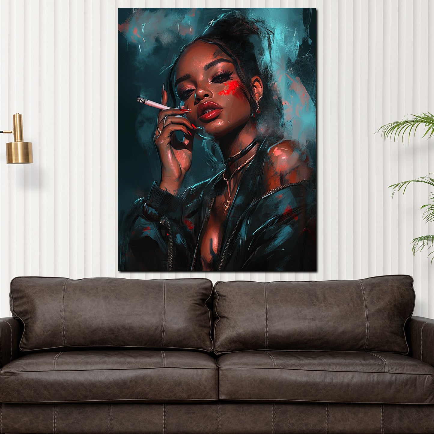 Quadro moderno donna ritratto urbano pop art