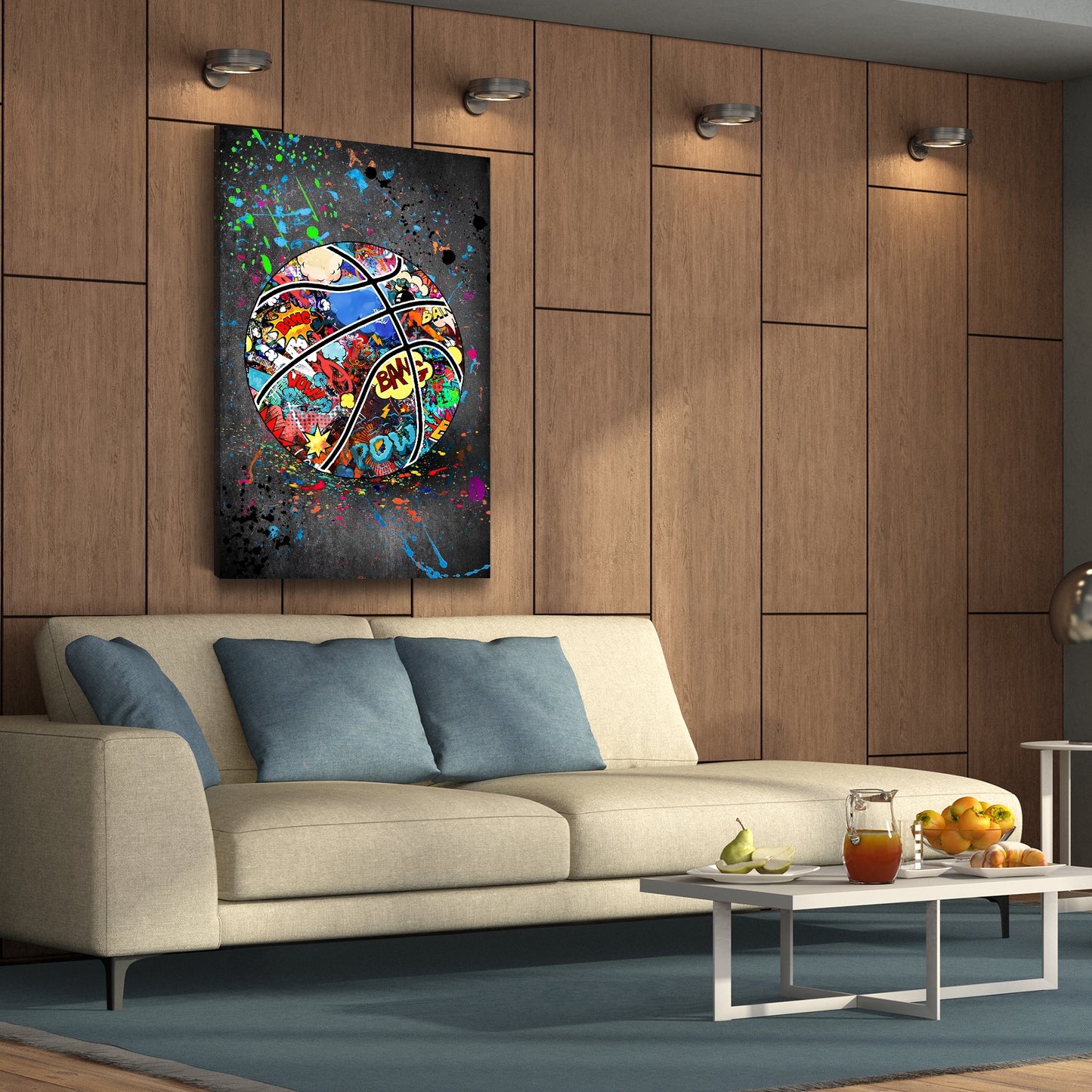 Quadro moderno graffiti basket pallacanestro Pop Art